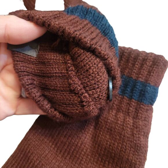 Muk Luks Men's Ox Blood/Navy Acrylic Knit Gloves NEW - Picture 3 of 8